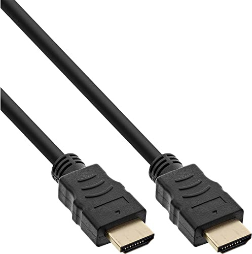 InLine 17501P HDMI Kabel, HDMI-High Speed mit Ethernet, Premium, 4K2K, Stecker / Stecker, schwarz / gold, 1m