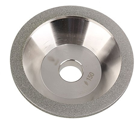 BQLZR 100mm Sch¨¹ssel Form Schleifscheibe Tasse Schneider 150 Grit Hartmetall Hart Stahl Silber
