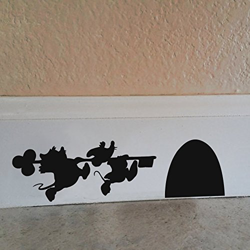 Sticker mural en vinyle Motif Mickey et Minnie Motif maison de la souris (9,5 x 6,3 cm)