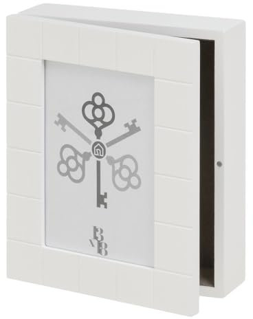 Scatola portachiavi in legno, portachiavi da parete, stile nordico bianco