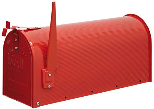 Domus USA/R Cassetta Postale Stile USA, Acciaio Verniciato, Rosso