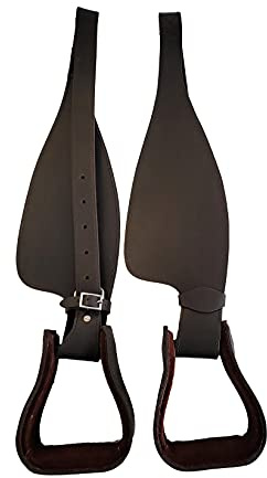 A&M Reitsport Étrier + garde-boue en cuir de haute qualité, couleur : marron