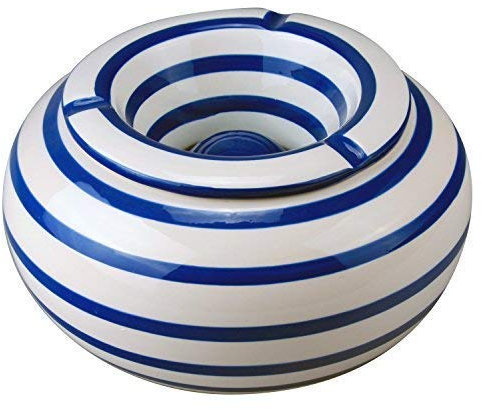 WOP ART XXL Sturmaschenbecher Ø 23cm im Maritim-Stil in blau-Weiss-gestreift Modell Admiral