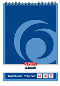 10x Spiral-Notizblock / Schreibblock / DIN A7 / liniert
