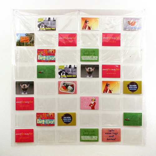 Dinamo Fotovorhang mit 48 Taschen, Bilderrahmen, Taschenvorhang, Transparent, Modern, Quadratisch, 110 x 110 cm (gesamt) mit 48 Taschen von 15 x 10 cm