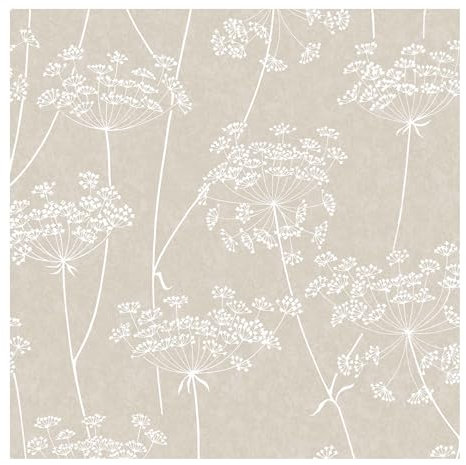 Superfresco Easy Aura Taupe Wallpaper | Paste The Wall | Cream Floral | Eco-Friendly