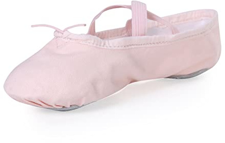 Stelle Canvas Ballet Shoes for Girls Dance Ballet Slippers Shoes(Toddler/Little/Big Kid/Women)(2ML, Ballet Pink)