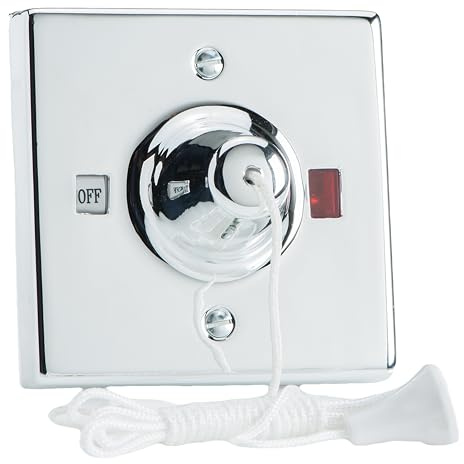 Varilight 45A Pull Switch with Neon Chrome Effect Chrome Effect