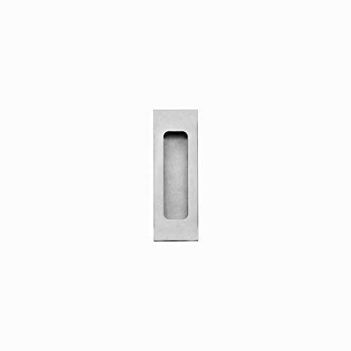INTERSTEEL - Schiebetürmuschel blind eckig gebürsteter Edelstahl - Muschelgriff für Schiebetüren, Innnetüren und Wandschränke - 120 x 40 mm