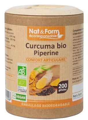 Nat & Form Curcuma Piperine Bio 200 gélules
