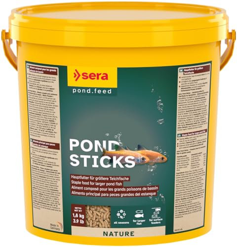 sera Pond Sticks 10 L (1,8kg) | Hauptfutter für Koi & große Goldfische | ohne Farb- & Konservierungsstoffe | leicht verdaulich & stärkt Abwehrkräfte | ganzjährige Fütterung | wasserbelastungsfrei