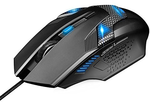 TECKNET Wired Gaming Mouse, 8000 DPI Adjustable Optical Sensor USB Computer Mouse, 6 Programmable Buttons & 6 Chroma RGB Backlit, Ergonomic Mice for Laptop Desktop PC/Mac Mouse - Black
