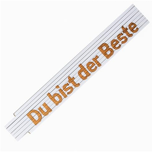 TE-Trend Zollstock Maßstab Holzgliedermasstab Laser Gravur Spruch Vatertag Opa Geburtstag Text Auswahl Spruchartikel Du bist der Beste weiß