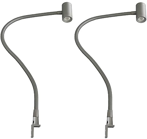 kalb Material für Möbel 3W LED Bettleuchte Leseleuchte Flexleuchte Nachttischlampe Bettlampe Leselampe, Auswahl:2er SET