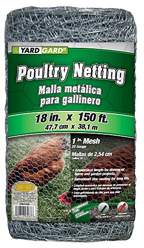 YARDGARD – 1 Inch Twisted Mesh Wire Fence – 18 Inches by 150 Feet – 20 Gauge Galvanized Steel – for Poultry Netting | Chicken Coops | Garden Protection and Small Animal Enclosures