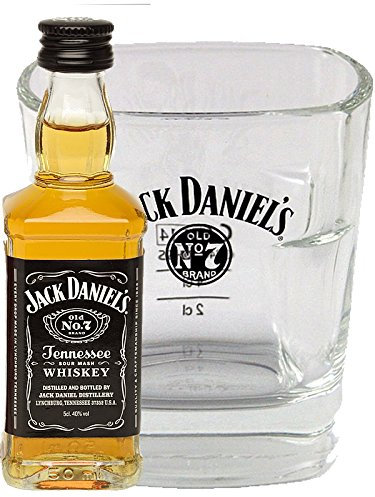 Jack Daniel's Whiskeyglas Set Old No. 7 Plus - Whiskeyglas mit Miniatur Jack Daniel's (1 x 0.05 l)