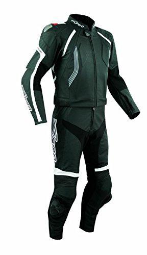A-Pro Tuta Pelle Moto Racing Pista Sport 2 Pezzi Divisibile Giacca Pantalone Nero 52