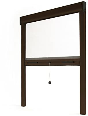 Insektenschutzrollo für Fenster & Türen, Aluminium – Luxus (Braun RAL 8014, L 1500 x H 1600 mm)