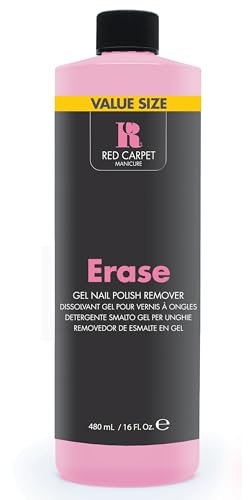 Red Carpet Manicure Erase Gel Nail Polish Remover, Professional Gel Polish Remover, At-Home Cleanser, Works in Minutes, Quick & Easy Nail Varnish Cleaner with Conditioning Formula, 480ml