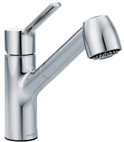 Moen Chrome Method One-Handle Pullout Modern Kitchen Faucet with Power Clean, 7585C