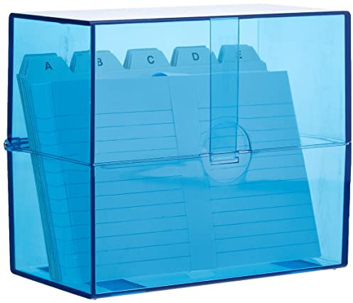 Wedo 2506303 Karteibox DIN A6, für 100 Karten, aus Kunststoff, Blau
