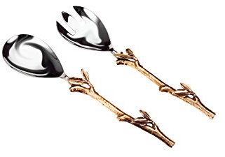 Godinger Goldleaf Set Of 2 Salad Servers