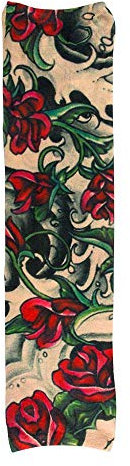 Boland 21006 - Tattoo Ärmel Rose, 1 Stück, Einheitsgröße, mehrfarbiges Motiv, Überzieher, dehnbar, Stretch, Blüten, Ranken, Kostüm, Verkleidung, Accessoire, Mottoparty, Halloween