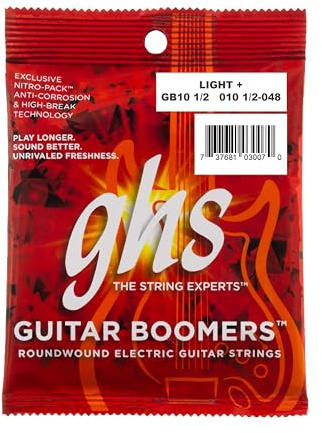 GHS Guitar Boomers - GB10 1/2 - Electric Guitar String Set, Light Plus, .0105-.048