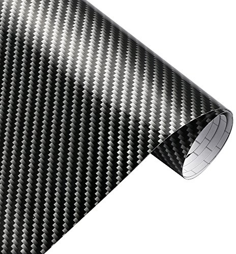 Könighaus (8,55€/m2) 2D Carbon Schwarz Folie 200 x 152 cm blasenfrei mit Anleitung (Autofolie)