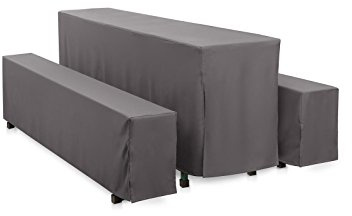 Hans-Textil-Shop Premium Hussen-Set Uni Polyester Bodenlang - Pflegeleicht, Bügelleicht und Langlebig (220x50 cm + 2X 220x25 cm, Grau)