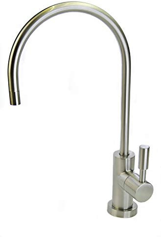 Wasserhahn, passend für alle Wasserfilter und Umkehrosmoseanlagen, 6,35 mm, gebürstetes Nickel-Finish