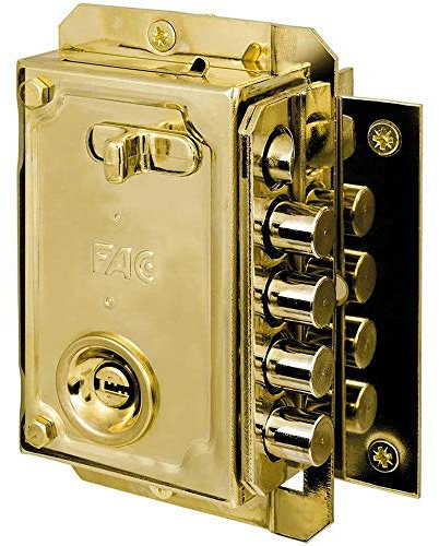 Fac seguridad s-90p - Cerradura sobreponer derecha dorado