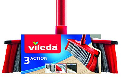 Vileda 142494 Besen, Rot/Schwarz, 35 x 6 x 145 cm