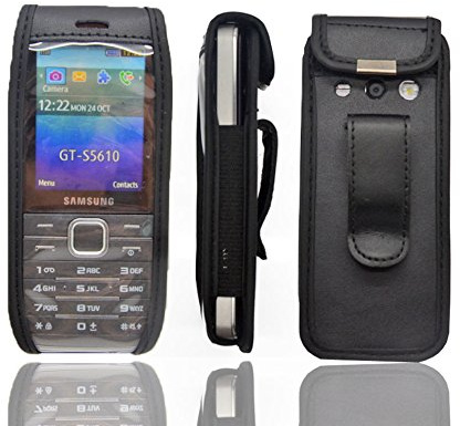 caseroxx Ledertasche für Samsung GT S5610 / S5611 | Hochwertige Tasche mit Gürtelclip zum sicheren Tragen am Gürtel, aus Echtleder
