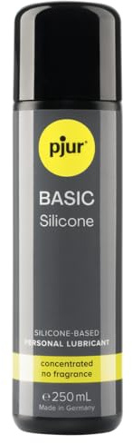 pjur BASIC Silicone - Silikon-Gleitgel ideal für Einsteiger - kondomgeeignet und nicht klebend - für Männer & Frauen (250ml)