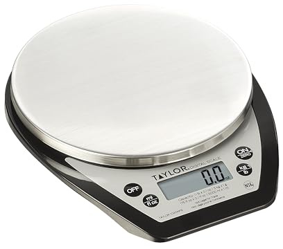 Taylor 1020NFS Compact Digital Scale, Multi-Functional Food Scale for Precise Weight Measuring and Portion Control, Tare Function, NSF, Stainless Steel Platform