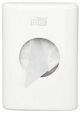 Tork 566000 Spender für Hygienebeutel in Weiß / Tork B5 Hygienebeutelhalter in modernem Elevation Design
