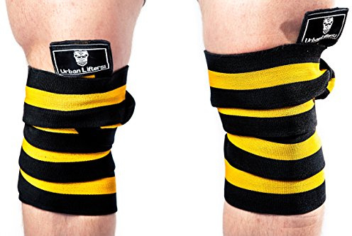Urban Lifters Kniebandagen für Gewichtheben. Hochleistungs-Kniebandagen mit 200cm. Kniestütze für Kniebeugen, Krafttraining und Beinpresse. Kniebandagen für Damen und Herren (Paar) (Powerlifting)