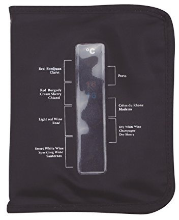 Vin Bouquet FIE 109 - Funda enfriadora con Termómetro Elástica, Cubierta Enfriadora Gel, Velcro Ajustable, Ideal para Conservar el Vino