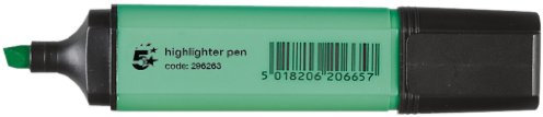 5 Star Office Highlighter Chisel Tip 1-5mm Line Green [Pack 12]