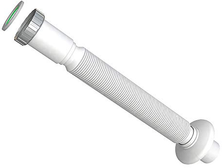 Inbagno Sifone Universale, Attacco Standard 1 1/4,Bianco, Flessibile ed Estensibile per lavabo e Bidet