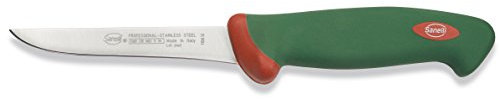 Sanelli Línea Premana Professional,Cuchillo Deshuesador Cm.12,Acero Inoxidable,Verde y Rojo,25x3.0x4.0 cm