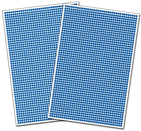 Finest Folia 3600 Klebepunkte 5mm selbstklebend Aufkleber Inventur Kreise Punkte Markierung (K018 Azurblau)