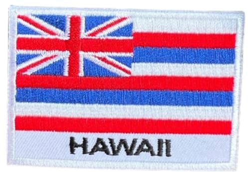 Fahnen Flagge Aufnäher Patches für Jacken Kleidung Jeans Applikationen Bügelbilder Flicken Stoff Patch Kleider Aufbügler Patches Aufnäher zum aufbügeln Hawaii 7 x 5 cm