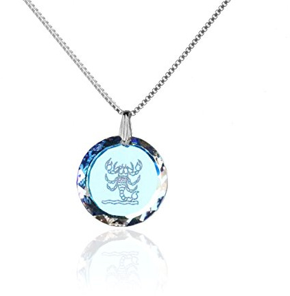Kristallwerk Silberkette Halskette 925 Silber Sternzeichen Tierkreiszeichen hergestellt mit Swarovski®Kristall