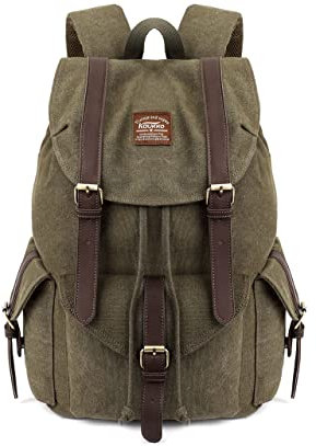 KAUKKO Herren Damen Schulrucksack Wanderrucksack Reisetasche Laptoprucksack Outdoor Sports Freizeit Daypacks, Army Green, Large