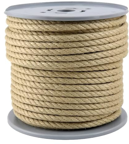 FVLFIL Polyhanfseil - Poly-Hanfseil Durchmesser 10 mm - 50 Meter auf Scheibenspule - 100% Polypropylen