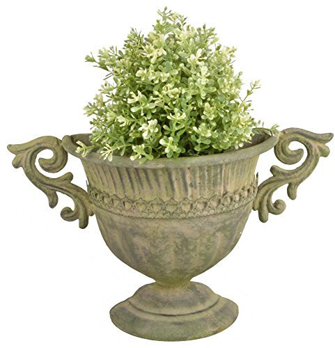 Esschert Design Aged Metal Grün Wandvase aus veraltetem Metall, 35,3 x 12,2 x 21,8 cm