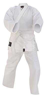 Prime sports Junior Karate Kid Uniform GI suit outfit clothing Poly Cotton white colour (white, adult 180)