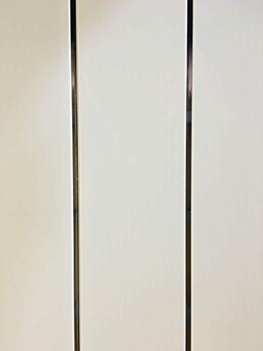 DBS Gloss White Chrome Strip 8mm Wall Panels Bathroom Ceiling Cladding PVC Shower Wet Wall Panels (16 Pack)